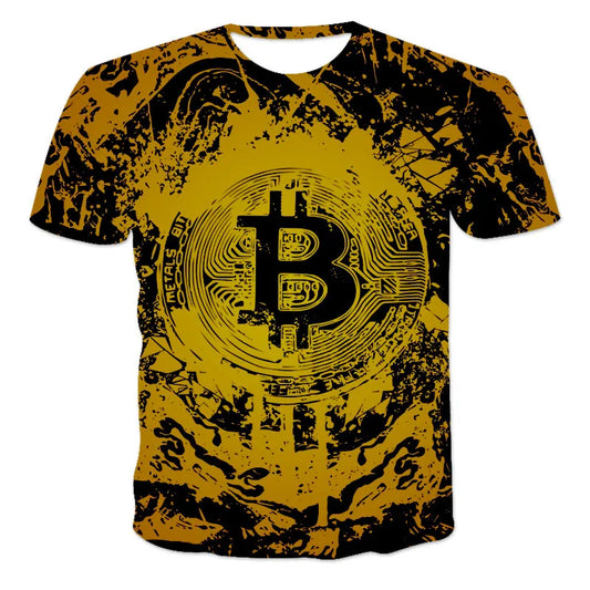 T-Shirt crypto Bitcoin – Motif BTC artistique